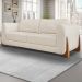 Sofá Decorativo 3 Lugares 200cm Pés em Madeira Buzz Linho Off White Rústico G63 - Gran Belo
