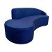 Sofá Decorativo 3 Lugares 210cm Abby Encosto Direito Curvo Veludo Azul Marinho G15 - Gran Belo