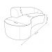 Sofá Decorativo 3 Lugares 210cm Abby Encosto Direito Curvo Veludo Azul Marinho G15 - Gran Belo