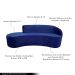 Sofá Decorativo 3 Lugares 210cm Abby Encosto Direito Curvo Veludo Azul Marinho G15 - Gran Belo