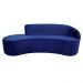 Sofá Decorativo 3 Lugares 210cm Abby Encosto Direito Curvo Veludo Azul Marinho G15 - Gran Belo