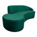 Sofá Decorativo 3 Lugares 210cm Abby Encosto Direito Curvo Veludo Verde G15 - Gran Belo