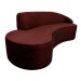 Sofá Decorativo 3 Lugares 210cm Abby Encosto Direito Curvo Veludo Vinho G15 - Gran Belo