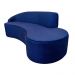 Sofá Decorativo 3 Lugares 210cm Abby Encosto Esquerdo Curvo Veludo Azul Marinho G15 - Gran Belo