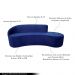 Sofá Decorativo 3 Lugares 210cm Abby Encosto Esquerdo Curvo Veludo Azul Marinho G15 - Gran Belo