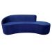 Sofá Decorativo 3 Lugares 210cm Abby Encosto Esquerdo Curvo Veludo Azul Marinho G15 - Gran Belo