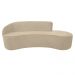 Sofá Decorativo 3 Lugares 210cm Abby Encosto Esquerdo Curvo Veludo Creme G15 - Gran Belo