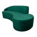 Sofá Decorativo 3 Lugares 210cm Abby Encosto Esquerdo Curvo Veludo Verde G15 - Gran Belo