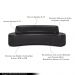 Sofá Decorativo 3 Lugares 210cm Bélgica Curvo PU Preto G15 - Gran Belo