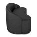 Sofá Decorativo 3 Lugares 210cm Joel Curvo com Encosto PU Preto G15 - Gran Belo