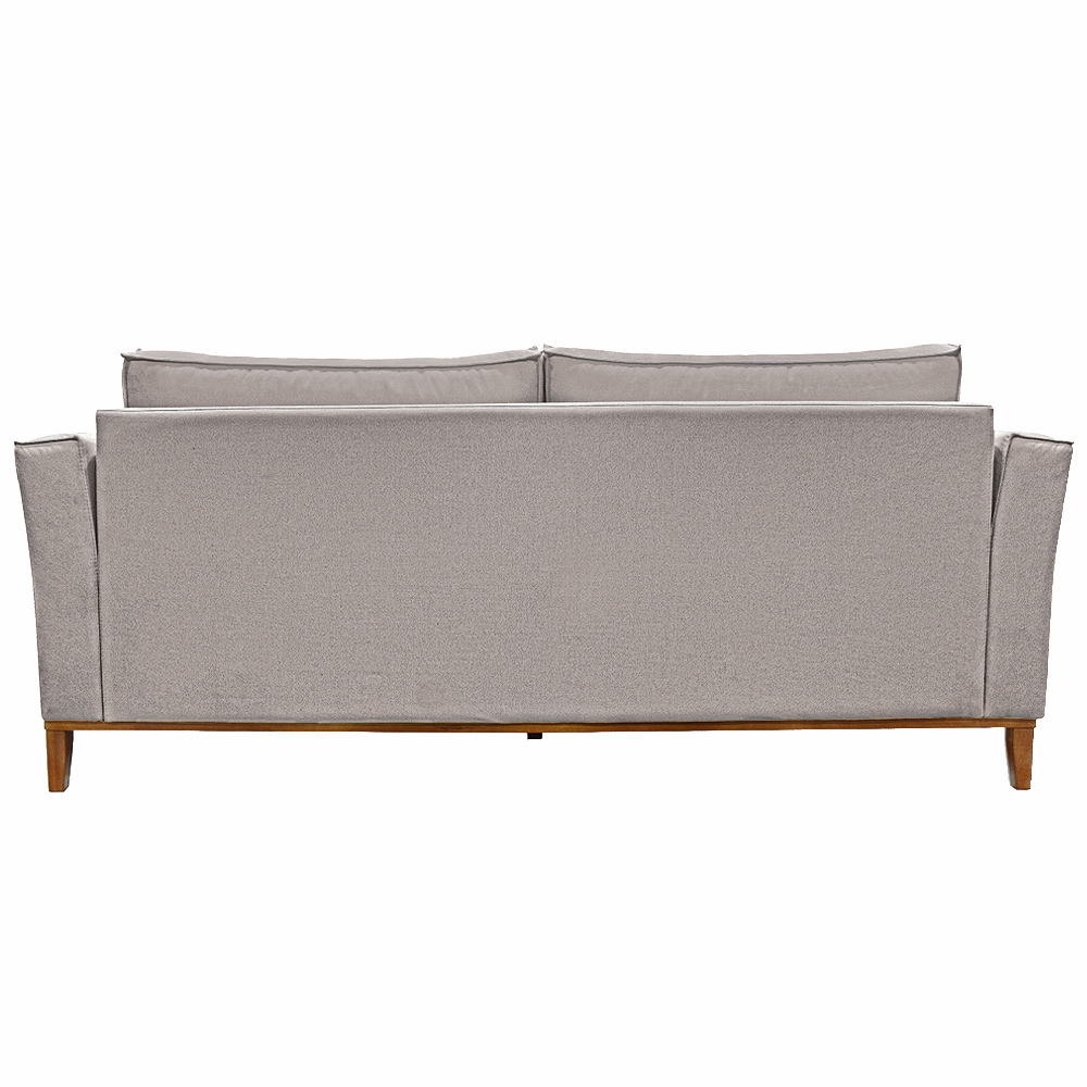 Sofá Decorativo 3 Lugares 210cm Pés em Madeira Tarantino Linho Areia Rústica G63 - Gran Belo