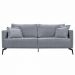 Sofá Decorativo 3 Lugares 220cm Pés em Aço Stagno Linho Cinza G63 - Gran Belo