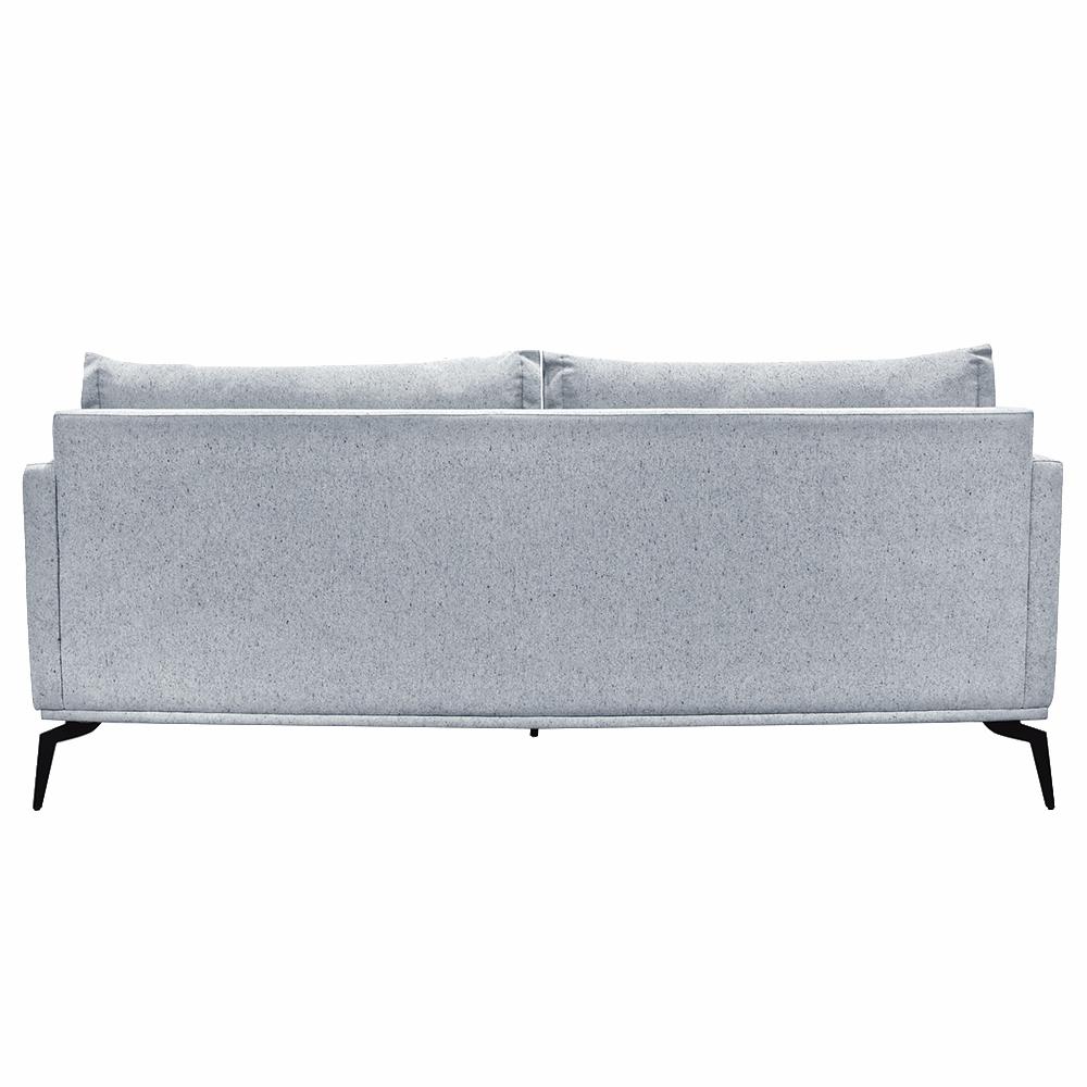 Sofá Decorativo 3 Lugares 220cm Pés em Aço Stagno Linho Cinza Rústico G63 - Gran Belo