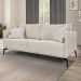 Sofá Decorativo 3 Lugares 220cm Pés em Aço Stagno Linho Off White Rústico G63 - Gran Belo