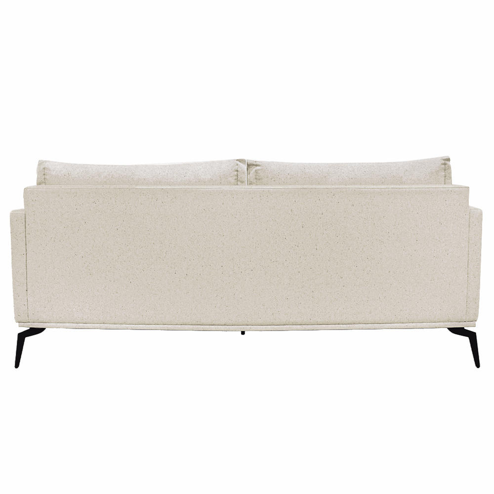 Sofá Decorativo 3 Lugares 220cm Pés em Aço Stagno Linho Pérola G63 - Gran Belo