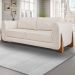 Sofá Decorativo 3 Lugares 220cm Pés em Madeira Buzz Linho Pérola G63 - Gran Belo