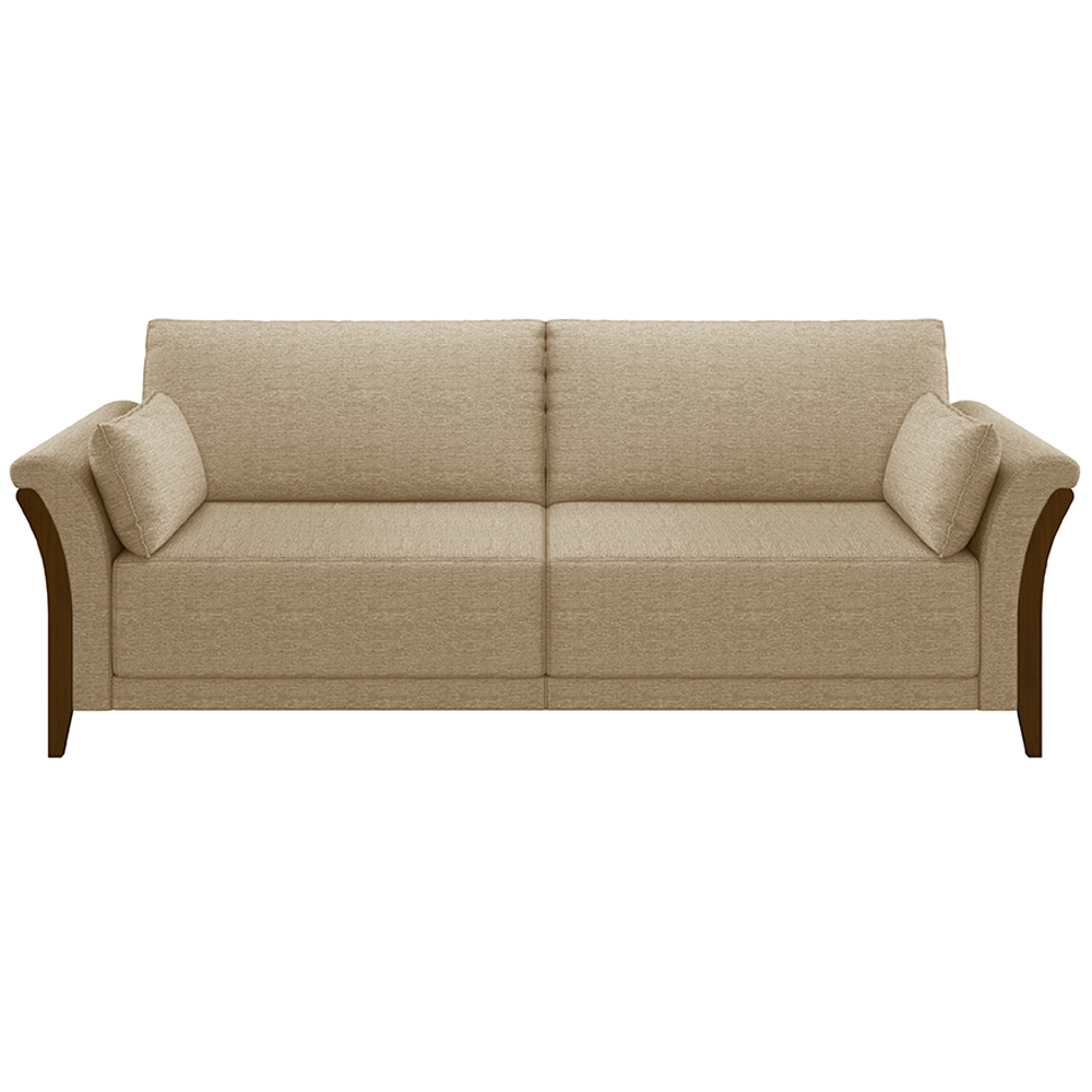 Sofá Decorativo 3 Lugares 222cm Market Linho Bege G45 - Gran Belo