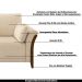 Sofá Decorativo 3 Lugares 222cm Market Linho Champagne G45 - Gran Belo
