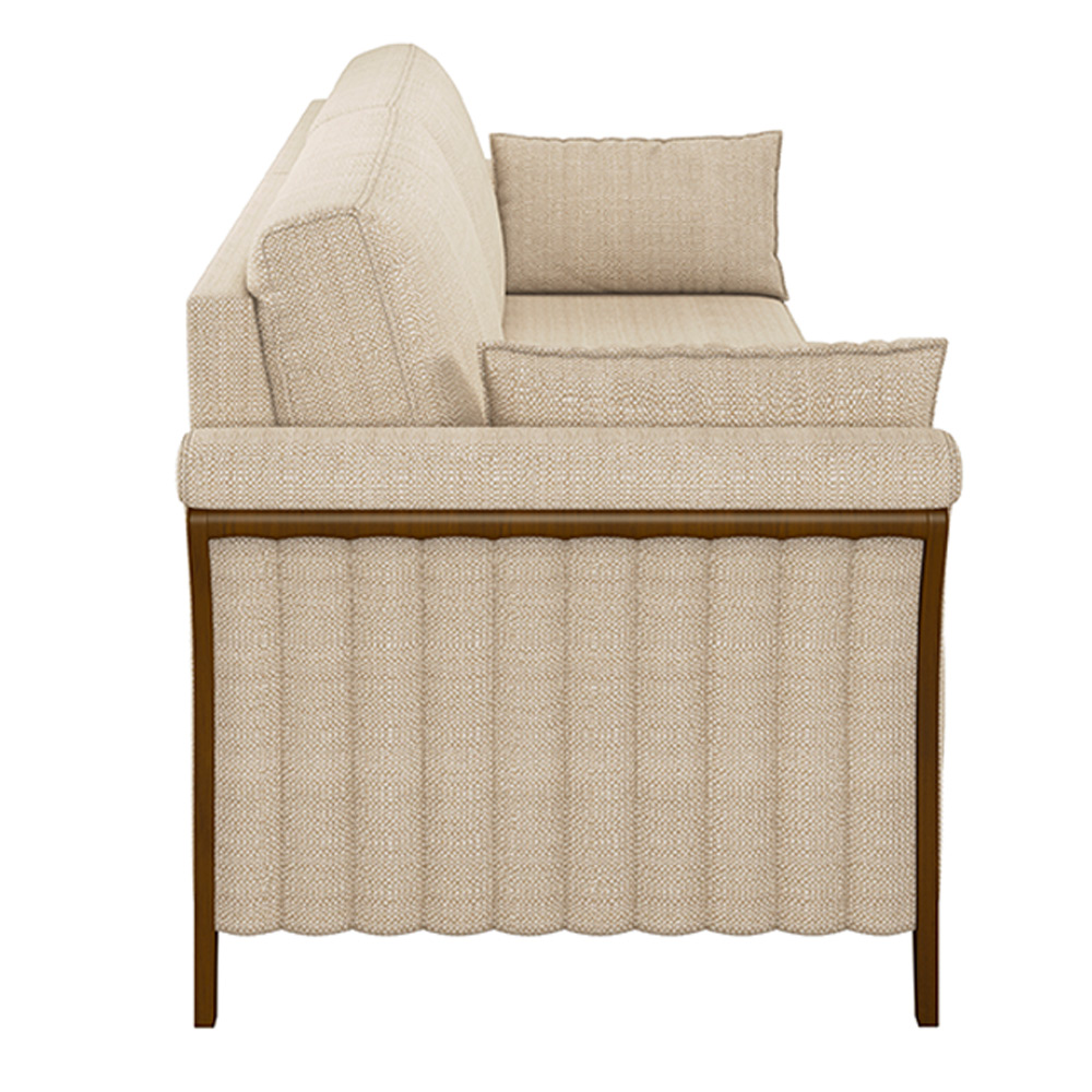 Sofá Decorativo 3 Lugares 222cm Market Linho Champagne G45 - Gran Belo