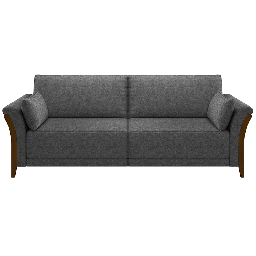 Sofá Decorativo 3 Lugares 222cm Market Linho Chumbo G45 - Gran Belo