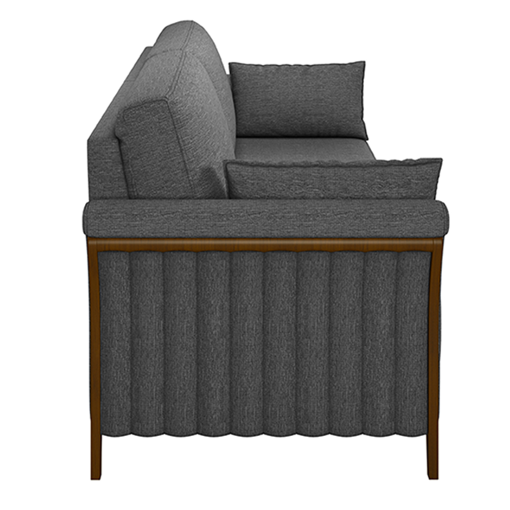 Sofá Decorativo 3 Lugares 222cm Market Linho Chumbo G45 - Gran Belo