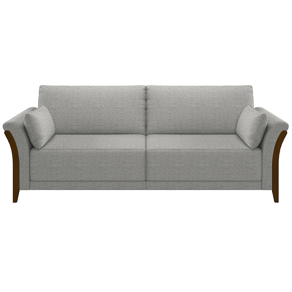 Sofá Decorativo 3 Lugares 222cm Market Linho Cinza G45 - Gran Belo