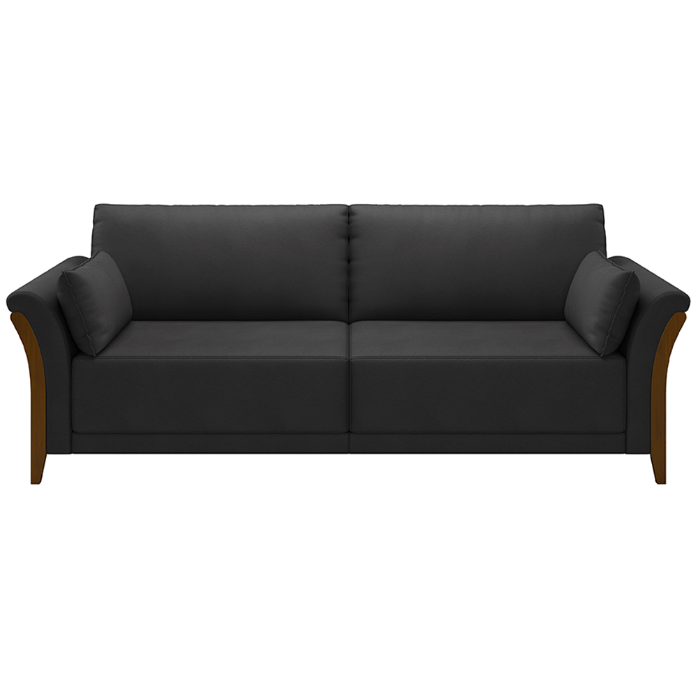 Sofá Decorativo 3 Lugares 222cm Market PU Preto G45 - Gran Belo