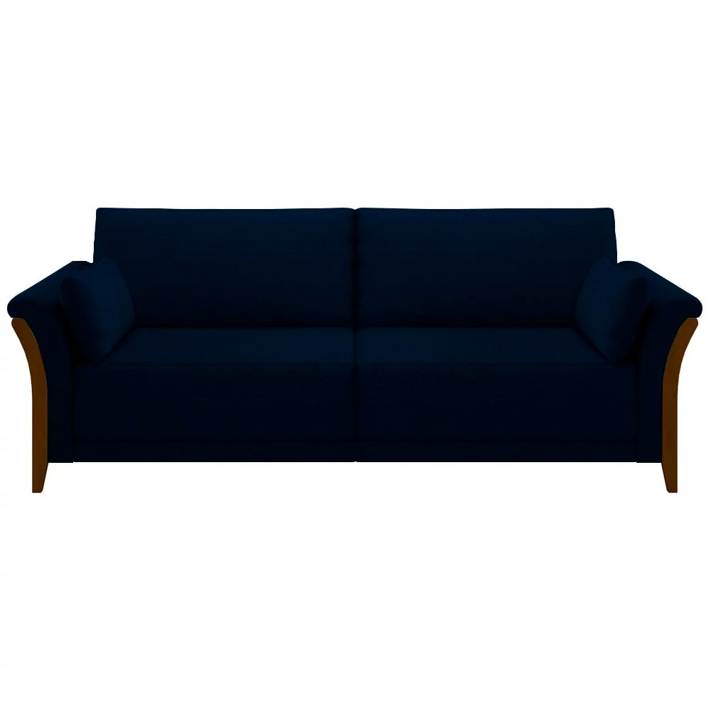 Sofá Decorativo 3 Lugares 222cm Market Veludo Azul Marinho G45 - Gran Belo