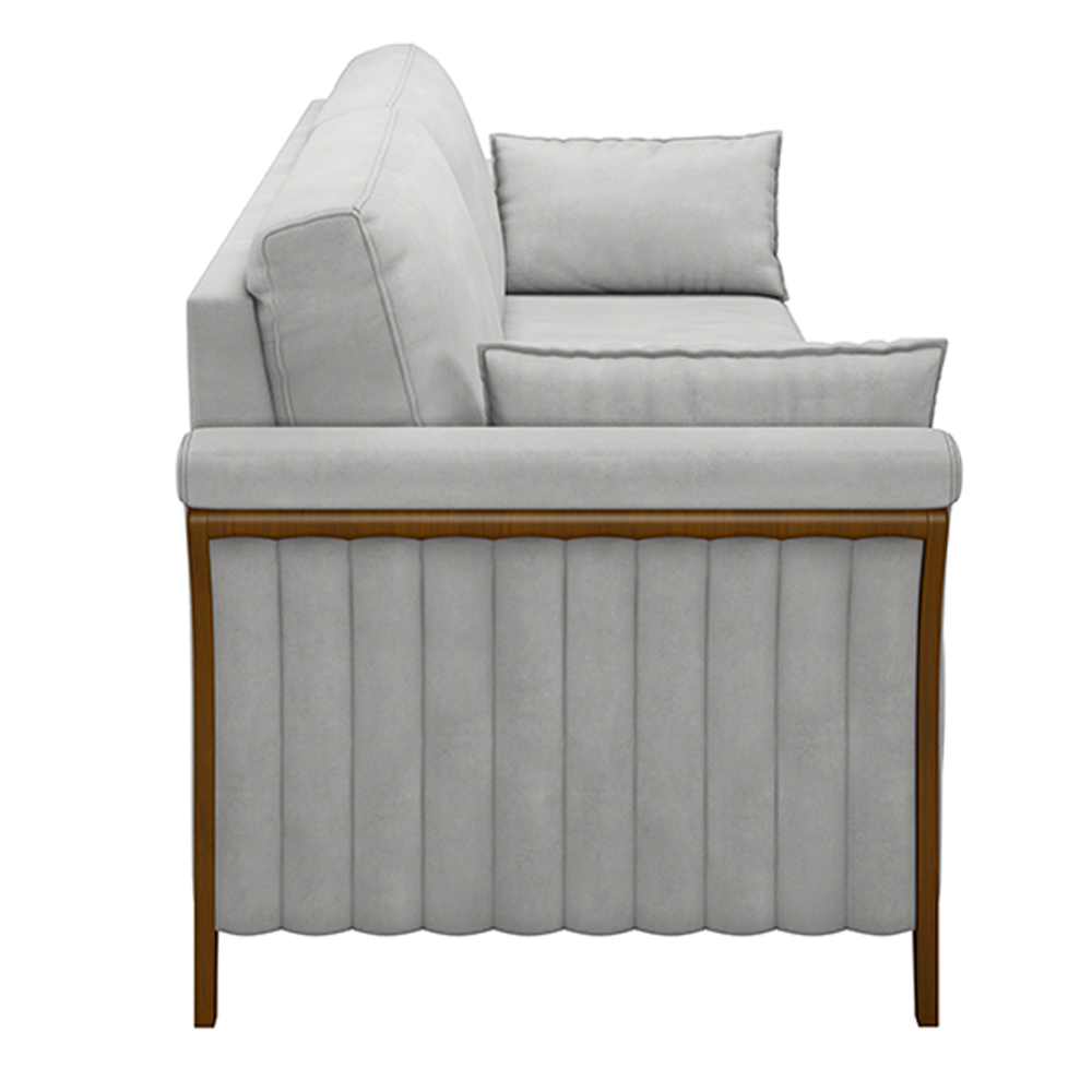 Sofá Decorativo 3 Lugares 222cm Market Veludo Cinza G45 - Gran Belo