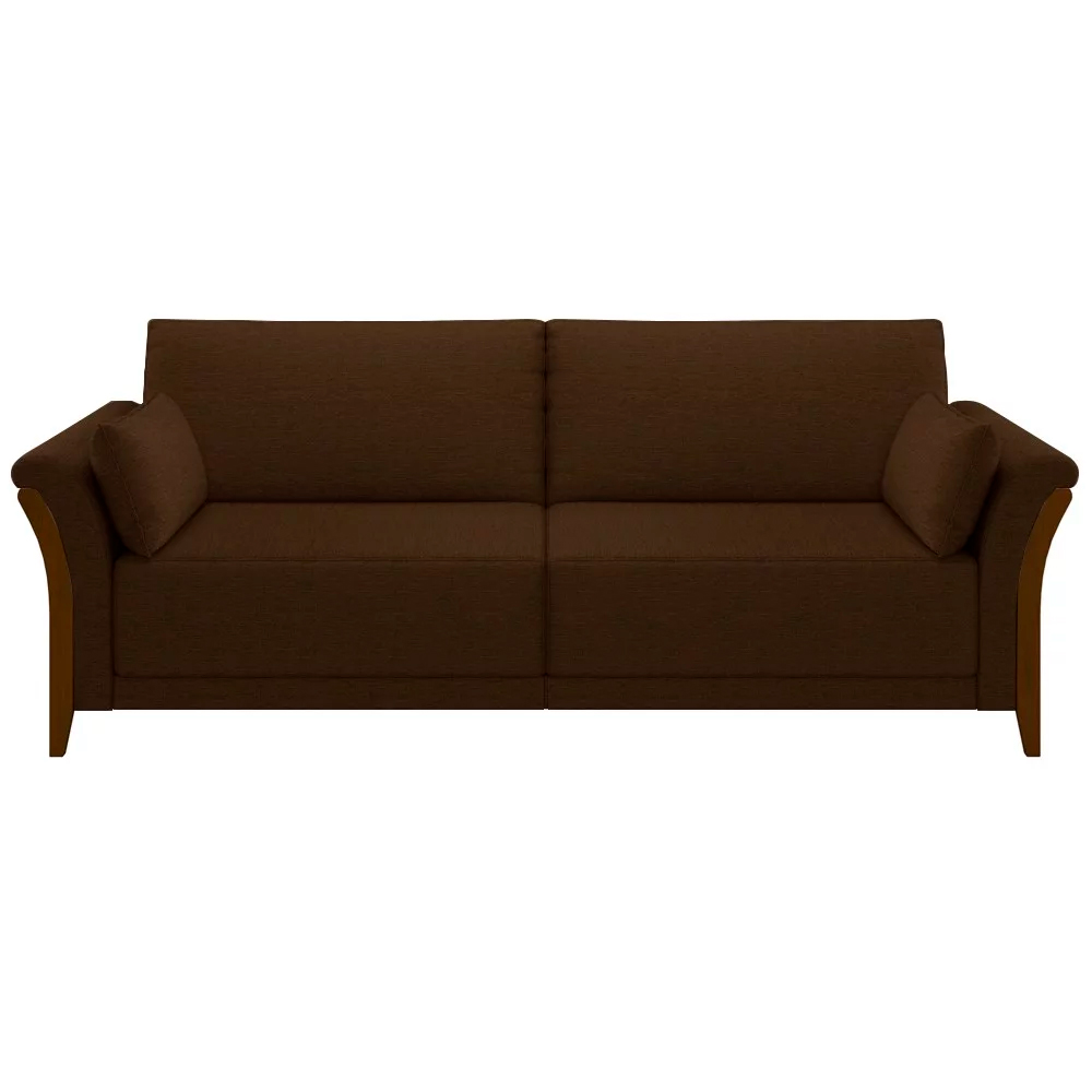 Sofá Decorativo 3 Lugares 222cm Market Veludo Marrom G45 - Gran Belo