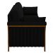 Sofá Decorativo 3 Lugares 222cm Market Veludo Preto G45 - Gran Belo
