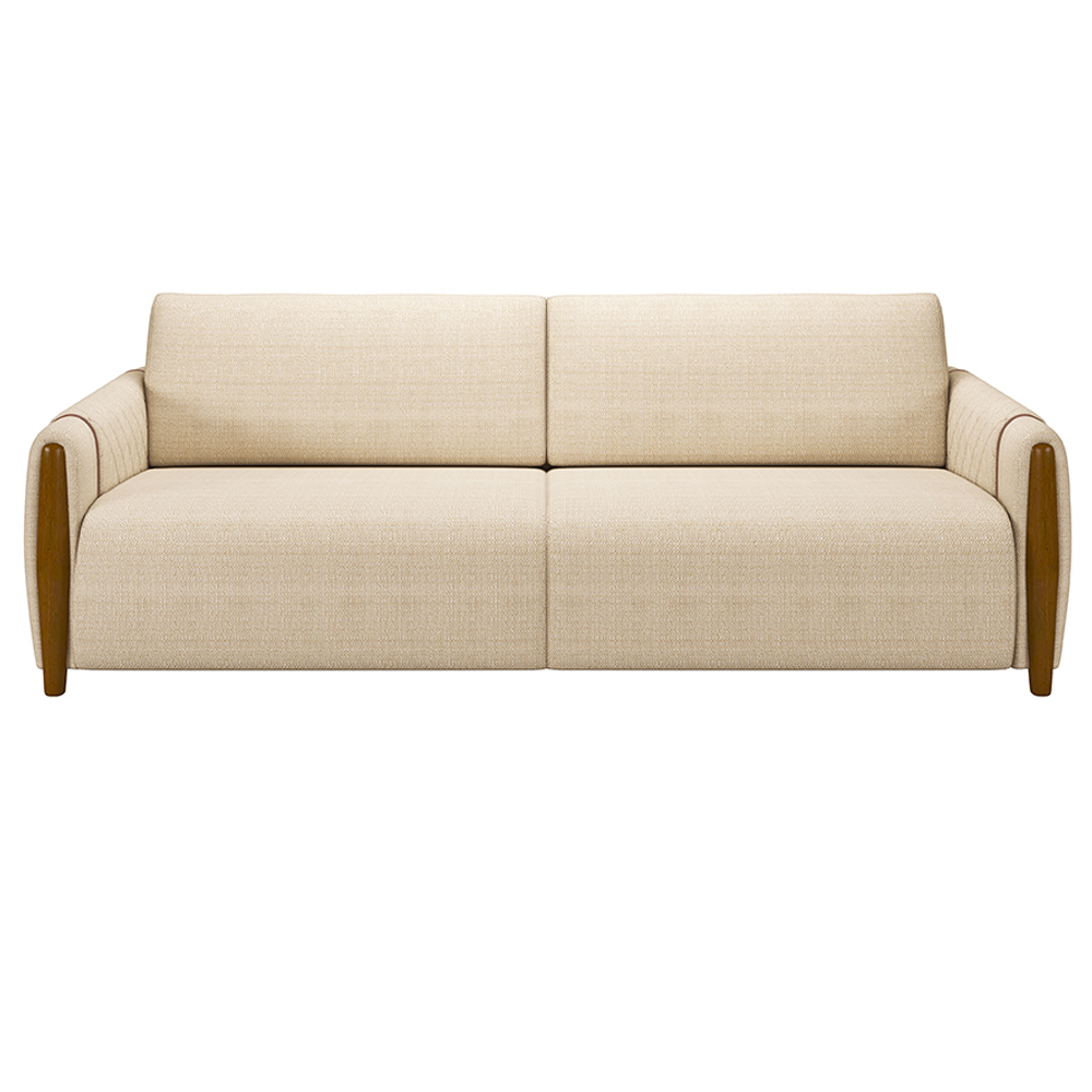 Sofá Decorativo 3 Lugares 223cm Maceió Linho Champagne G45 - Gran Belo