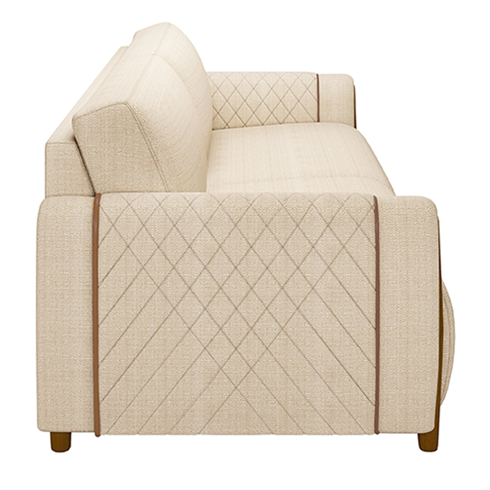 Sofá Decorativo 3 Lugares 223cm Maceió Linho Champagne G45 - Gran Belo