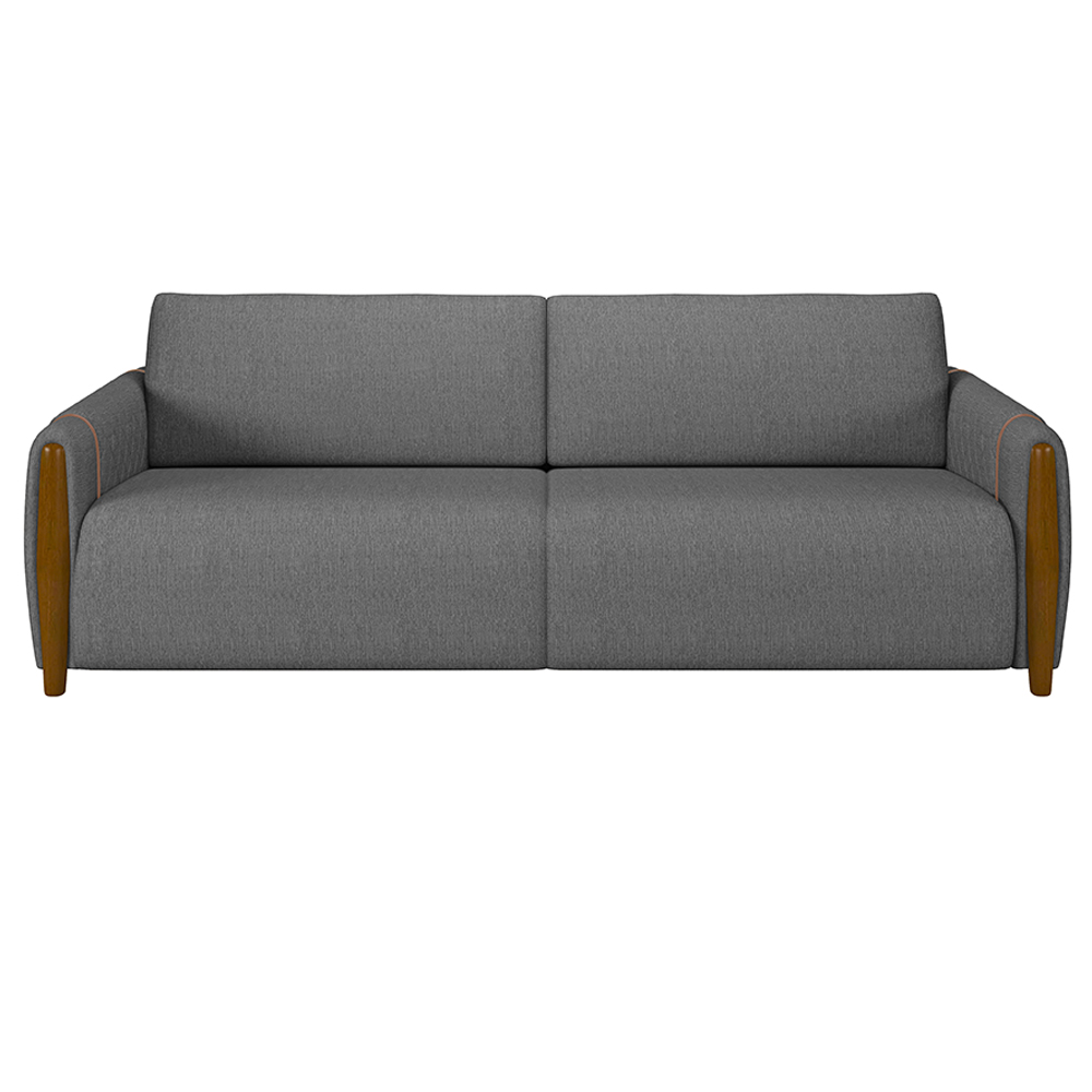 Sofá Decorativo 3 Lugares 223cm Maceió Linho Chumbo G45 - Gran Belo
