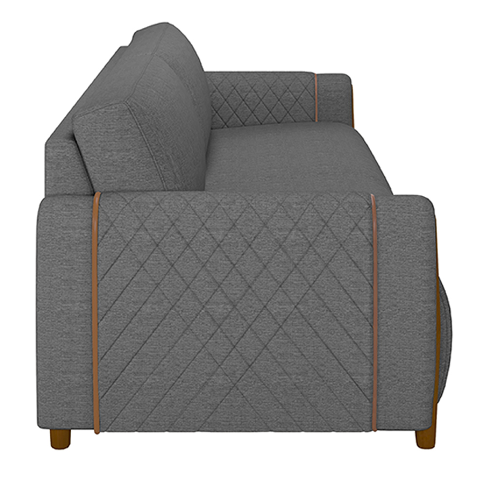 Sofá Decorativo 3 Lugares 223cm Maceió Linho Chumbo G45 - Gran Belo