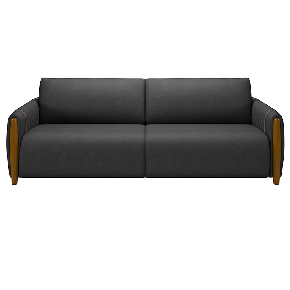 Sofá Decorativo 3 Lugares 223cm Maceió PU Cinza G45 - Gran Belo
