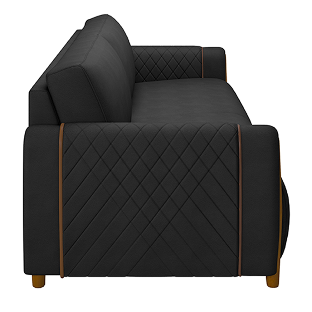 Sofá Decorativo 3 Lugares 223cm Maceió PU Cinza G45 - Gran Belo