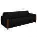Sofá Decorativo 3 Lugares 223cm Maceió Veludo Preto G45 - Gran Belo