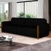 Sofá Decorativo 3 Lugares 223cm Maceió Veludo Preto G45 - Gran Belo