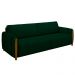 Sofá Decorativo 3 Lugares 223cm Maceió Veludo Verde G45 - Gran Belo