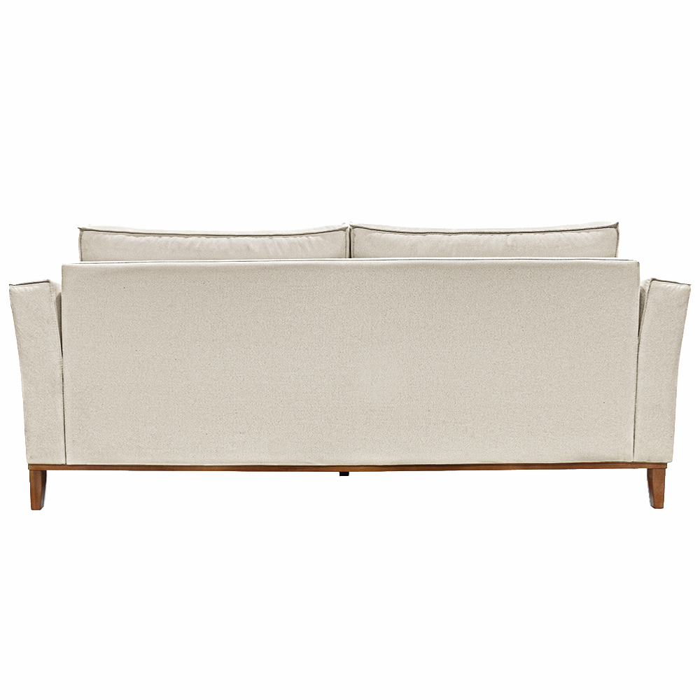 Sofá Decorativo 3 Lugares 230cm Pés em Madeira Tarantino Linho Off White Rústico G63 - Gran Belo