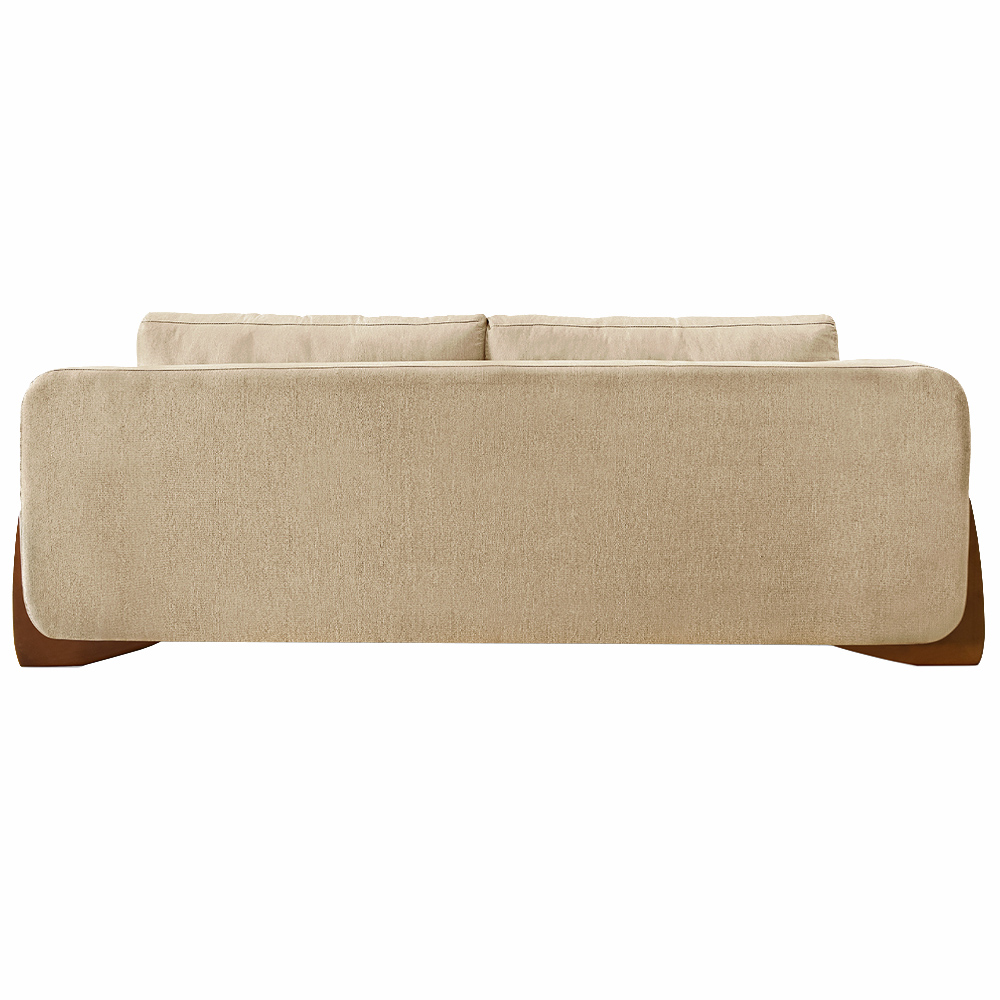 Sofá Decorativo 3 Lugares 250cm Pés em Madeira Buzz Linho Bege G63 - Gran Belo