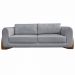 Sofá Decorativo 3 Lugares 250cm Pés em Madeira Buzz Linho Cinza G63 - Gran Belo