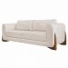 Sofá Decorativo 3 Lugares 250cm Pés em Madeira Buzz Linho Pérola G63 - Gran Belo