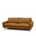 Sofá Decorativo 3 Lugares Paloma 223cm Sala de Estar Pés em Aço Couro Caramelo Manchado G88 - Gran Belo