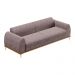 Sofá Decorativo 3 Lugares Sala de Estar Base de Madeira Euro 210 cm Veludo Rosê G15 - Gran Belo