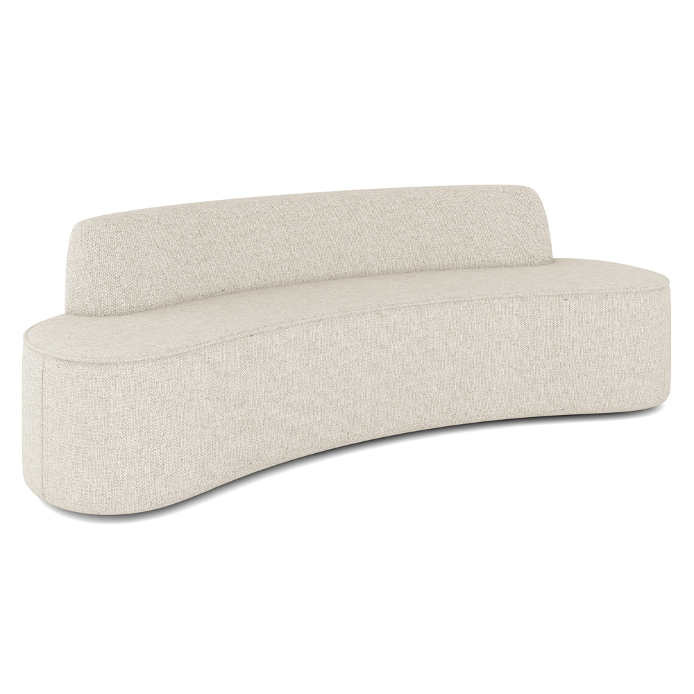 Sofá Decorativo 4 Lugares 230cm Bélgica Curvo Linho Bege G15 - Gran Belo