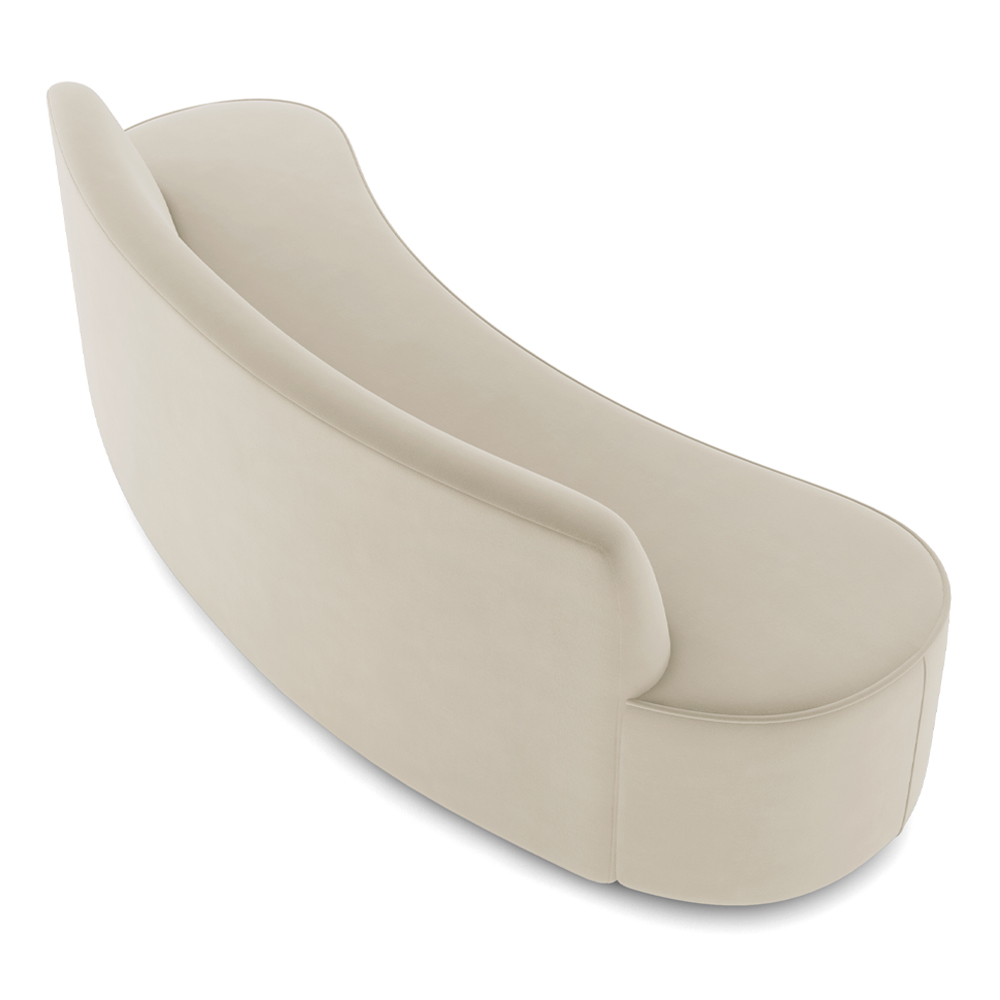 Sofá Decorativo 4 Lugares 230cm Bélgica Curvo Veludo Creme G15 - Gran Belo