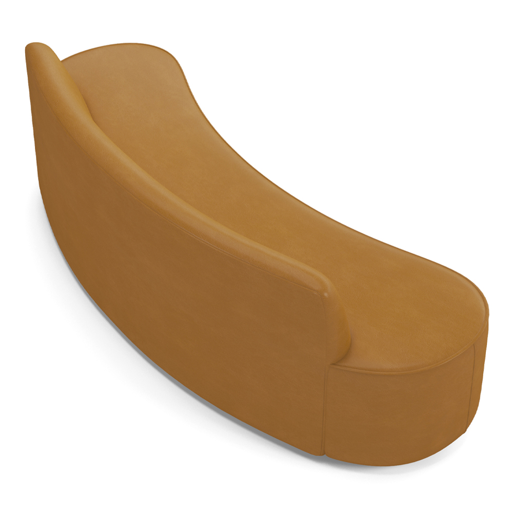 Sofá Decorativo 4 Lugares 260cm Bélgica Curvo PU Caramelo G15 - Gran Belo