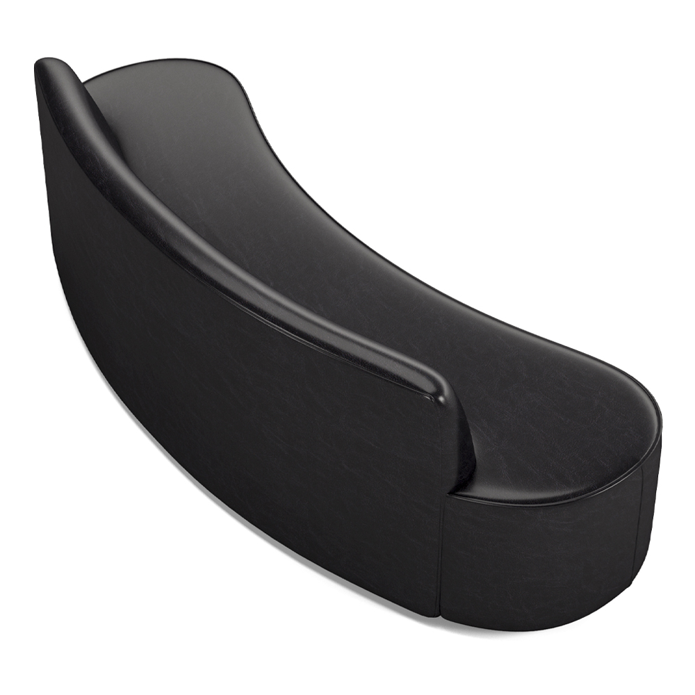 Sofá Decorativo 4 Lugares 260cm Bélgica Curvo PU Preto G15 - Gran Belo